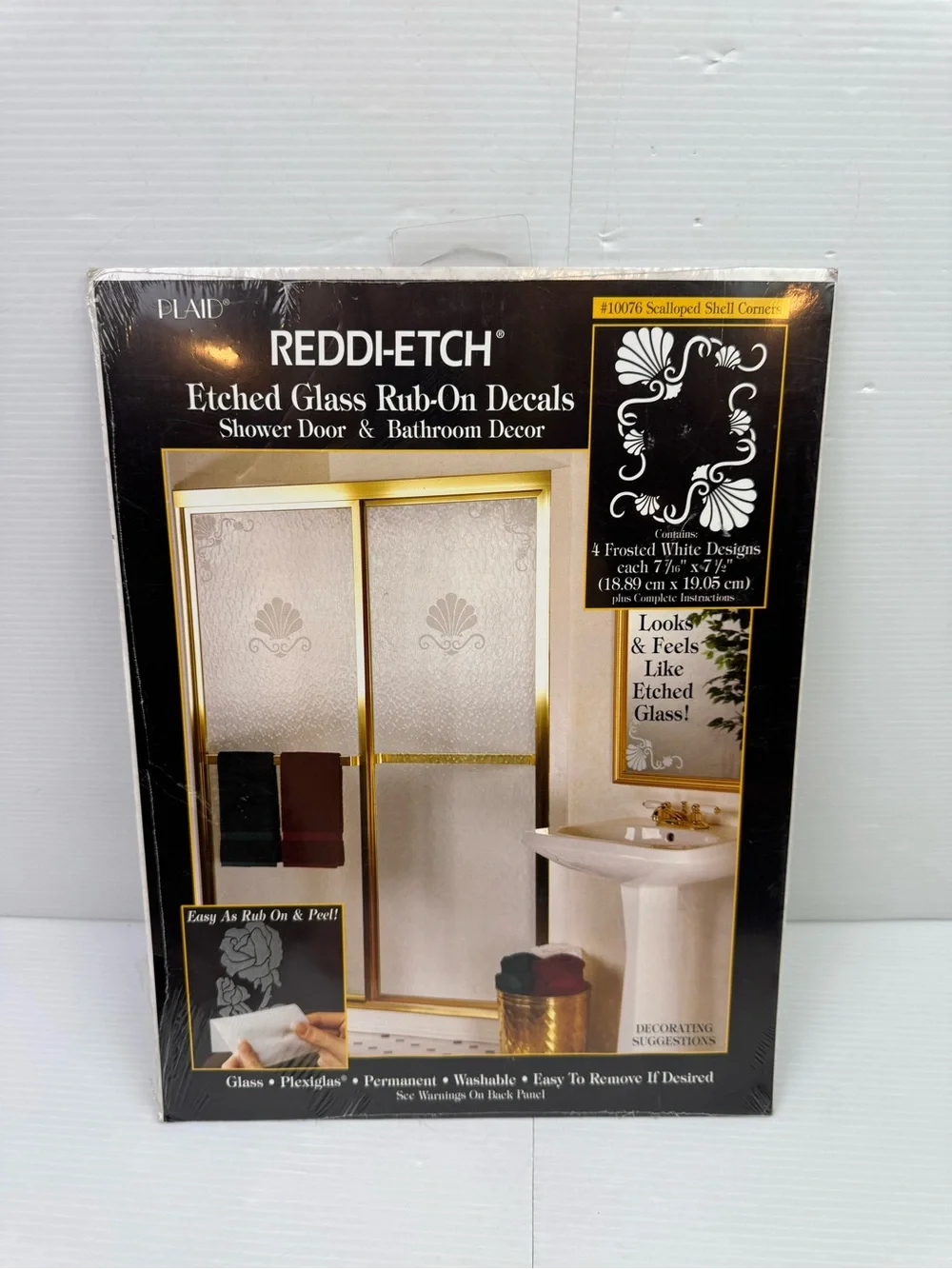 VTG Lot Of 3 Reddi-Etch Etched Glass Rub-On Decals #10121 #10073 #10076 Sealed